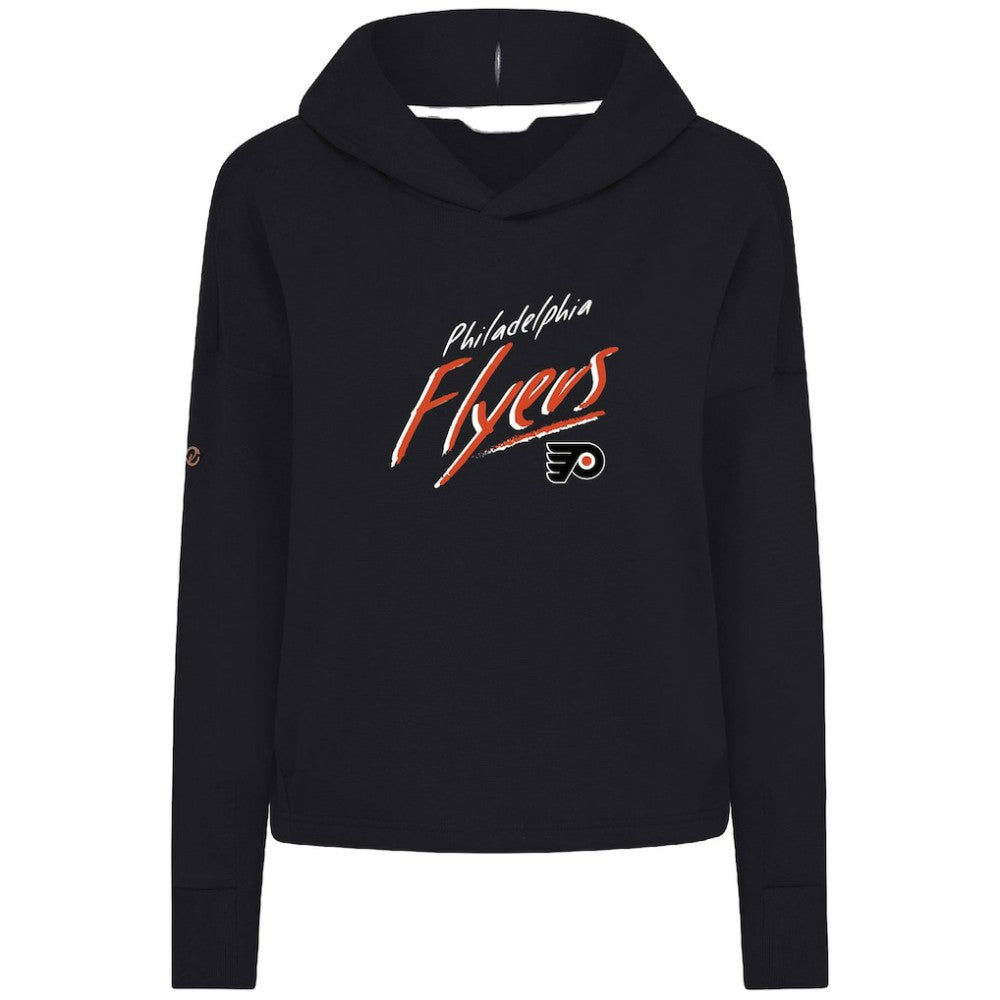 NHL Philadelphia Flyers Levelwear Women's Sweet Sizzle Tri-Blend Cropped Pullover Hoodie - Black