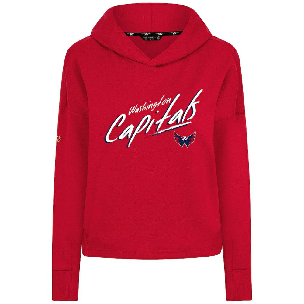 NHL Washington Capitals Levelwear Women's Sweet Sizzle Tri-Blend Cropped Pullover Hoodie - Red