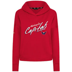 NHL Washington Capitals Levelwear Women's Sweet Sizzle Tri-Blend Cropped Pullover Hoodie - Red