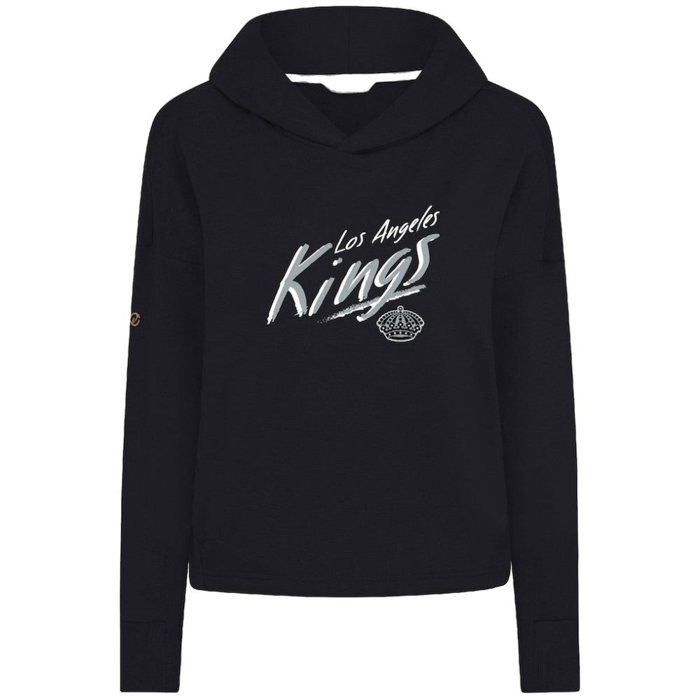 NHL Los Angeles Kings Levelwear Women's Sweet Sizzle Tri-Blend Cropped Pullover Hoodie - Black