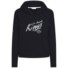 NHL Los Angeles Kings Levelwear Women's Sweet Sizzle Tri-Blend Cropped Pullover Hoodie - Black