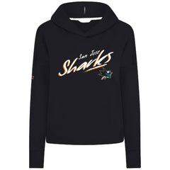 NHL San Jose Sharks Levelwear Women's Sweet Sizzle Tri-Blend Cropped Pullover Hoodie - Black