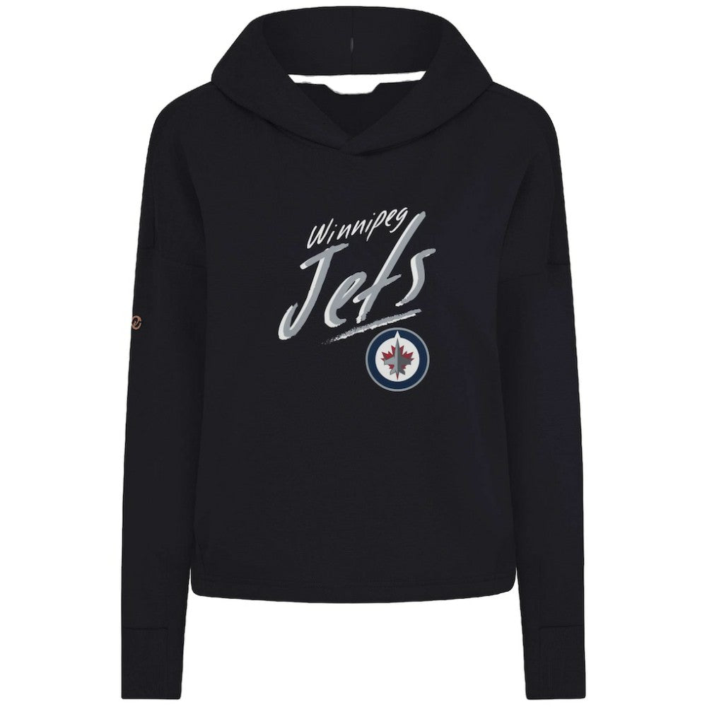 NHL Winnipeg Jets Levelwear Women's Sweet Sizzle Tri-Blend Cropped Pullover Hoodie - Black