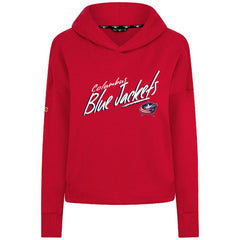 NHL Columbus Blue Jackets Levelwear Women's Sweet Sizzle Tri-Blend Cropped Pullover Hoodie - Red