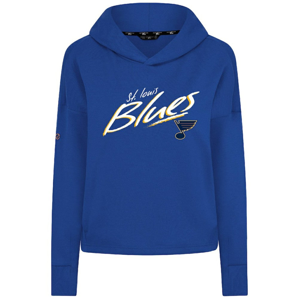 NHL St. Louis Blues Levelwear Women's Sweet Sizzle Tri-Blend Cropped Pullover Hoodie - Royal