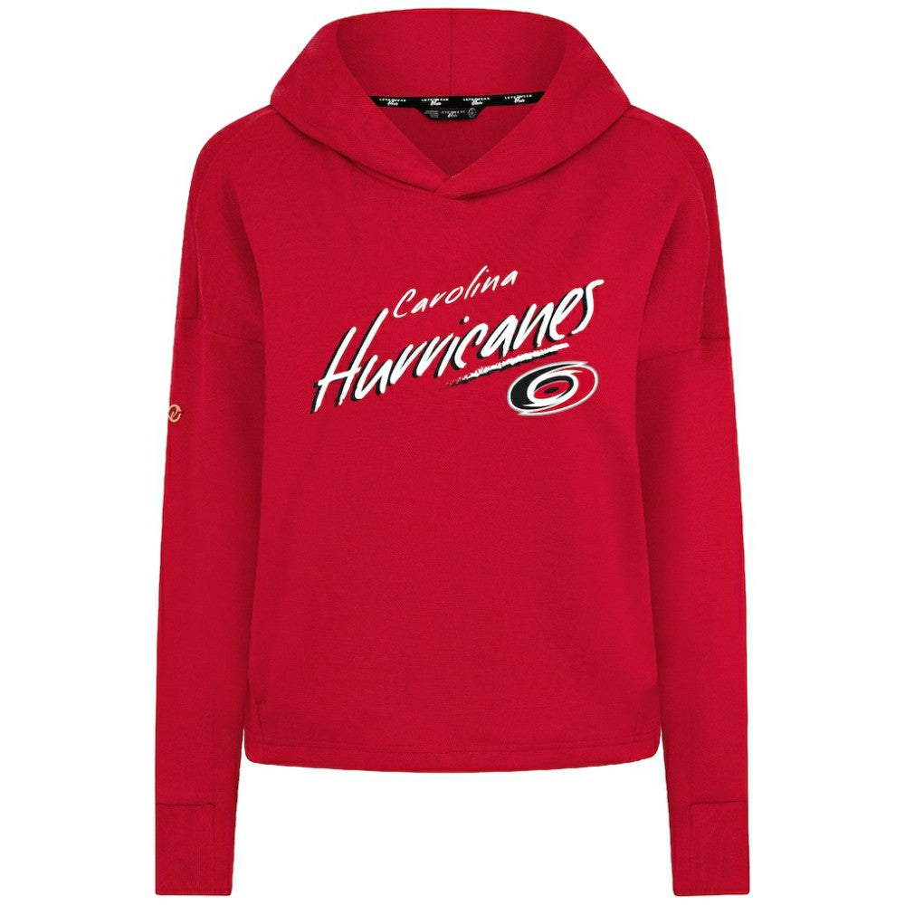 NHL Carolina Hurricanes Levelwear Women's Sweet Sizzle Tri-Blend Cropped Pullover Hoodie - Red