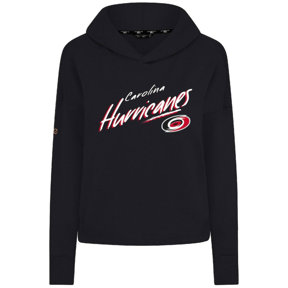 NHL Carolina Hurricanes Levelwear Women's Sweet Sizzle Tri-Blend Cropped Pullover Hoodie - Black