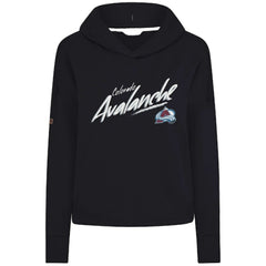 NHL Colorado Avalanche Levelwear Women's Sweet Sizzle Tri-Blend Cropped Pullover Hoodie - Black