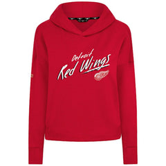 NHL Detroit Red Wings Levelwear Women's Sweet Sizzle Tri-Blend Cropped Pullover Hoodie - Red
