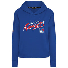 NHL New York Rangers Levelwear Women's Sweet Sizzle Tri-Blend Cropped Pullover Hoodie - Royal
