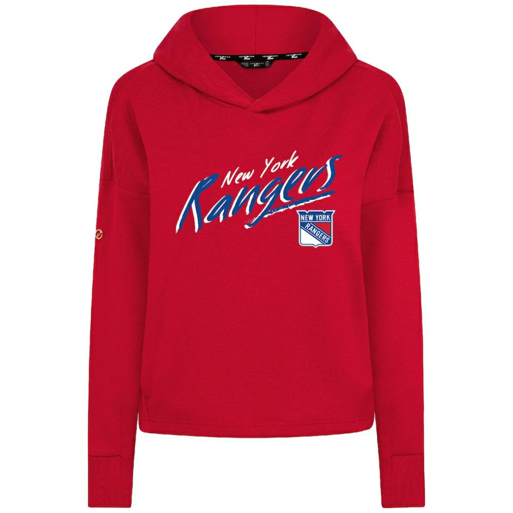 NHL New York Rangers Levelwear Women's Sweet Sizzle Tri-Blend Cropped Pullover Hoodie - Red