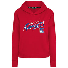 NHL New York Rangers Levelwear Women's Sweet Sizzle Tri-Blend Cropped Pullover Hoodie - Red