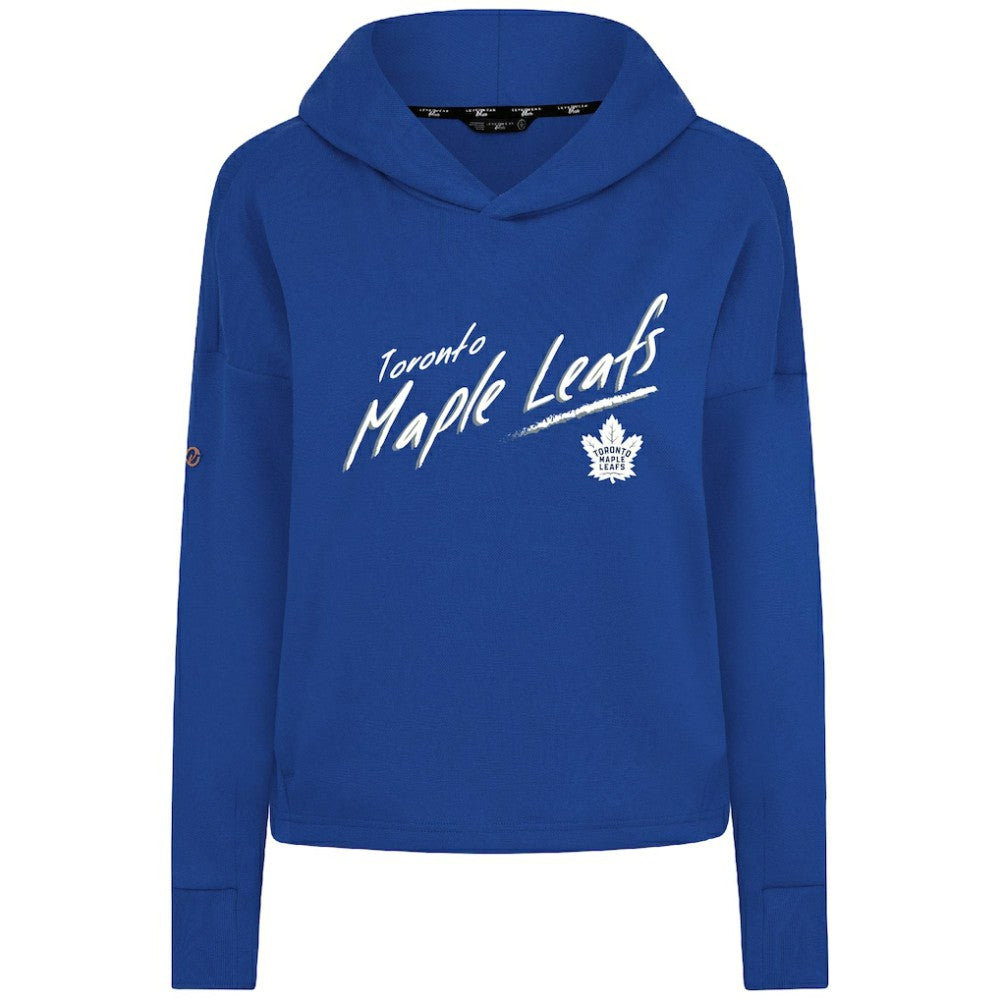 NHL Toronto Maple Leafs Levelwear Women's Sweet Sizzle Tri-Blend Cropped Pullover Hoodie - Royal