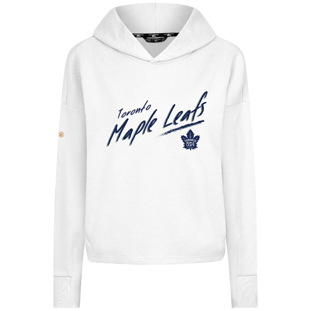 NHL Toronto Maple Leafs Levelwear Women's Sweet Sizzle Tri-Blend Cropped Pullover Hoodie - White