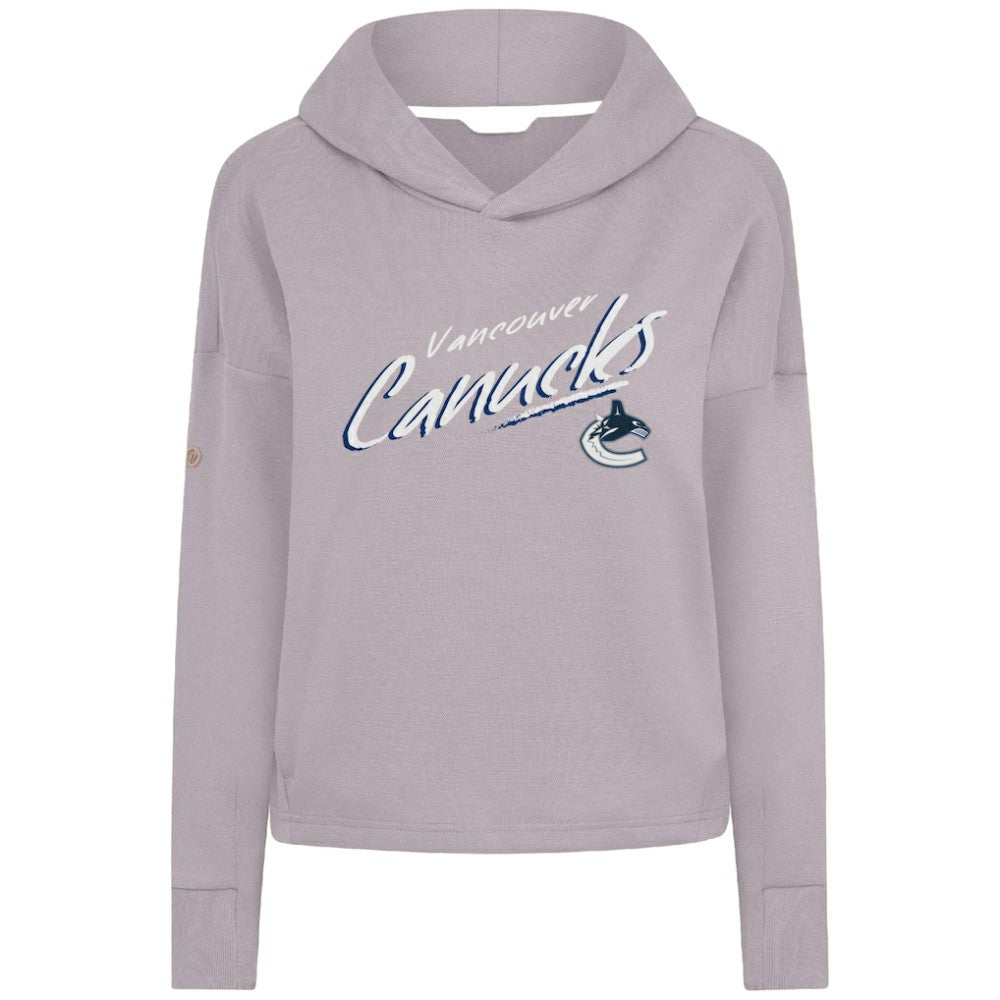 NHL Vancouver Canucks Levelwear Women's Sweet Sizzle Tri-Blend Cropped Pullover Hoodie - Gray