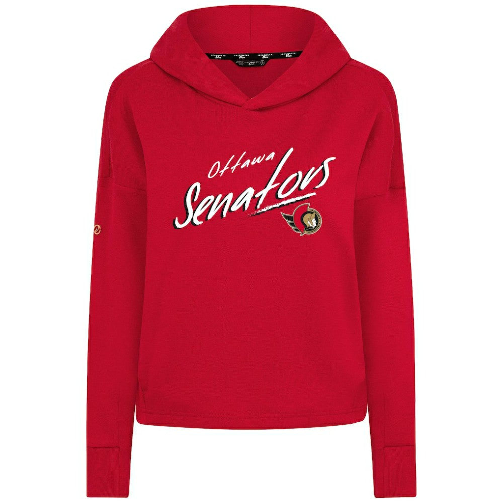 NHL Ottawa Senators Levelwear Women's Sweet Sizzle Tri-Blend Cropped Pullover Hoodie - Red