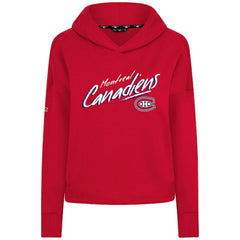 NHL Montreal Canadiens Levelwear Women's Sweet Sizzle Tri-Blend Cropped Pullover Hoodie - Red