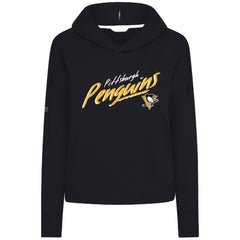 NHL Pittsburgh Penguins Levelwear Women's Sweet Sizzle Tri-Blend Cropped Pullover Hoodie - Black
