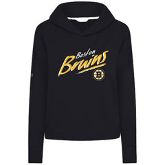 NHL Boston Bruins Levelwear Women's Sweet Sizzle Tri-Blend Cropped Pullover Hoodie - Black
