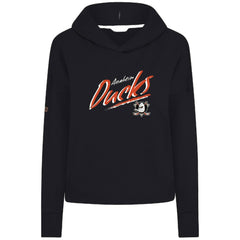 NHL Anaheim Ducks Levelwear Women's Sweet Sizzle Tri-Blend Cropped Pullover Hoodie - Black