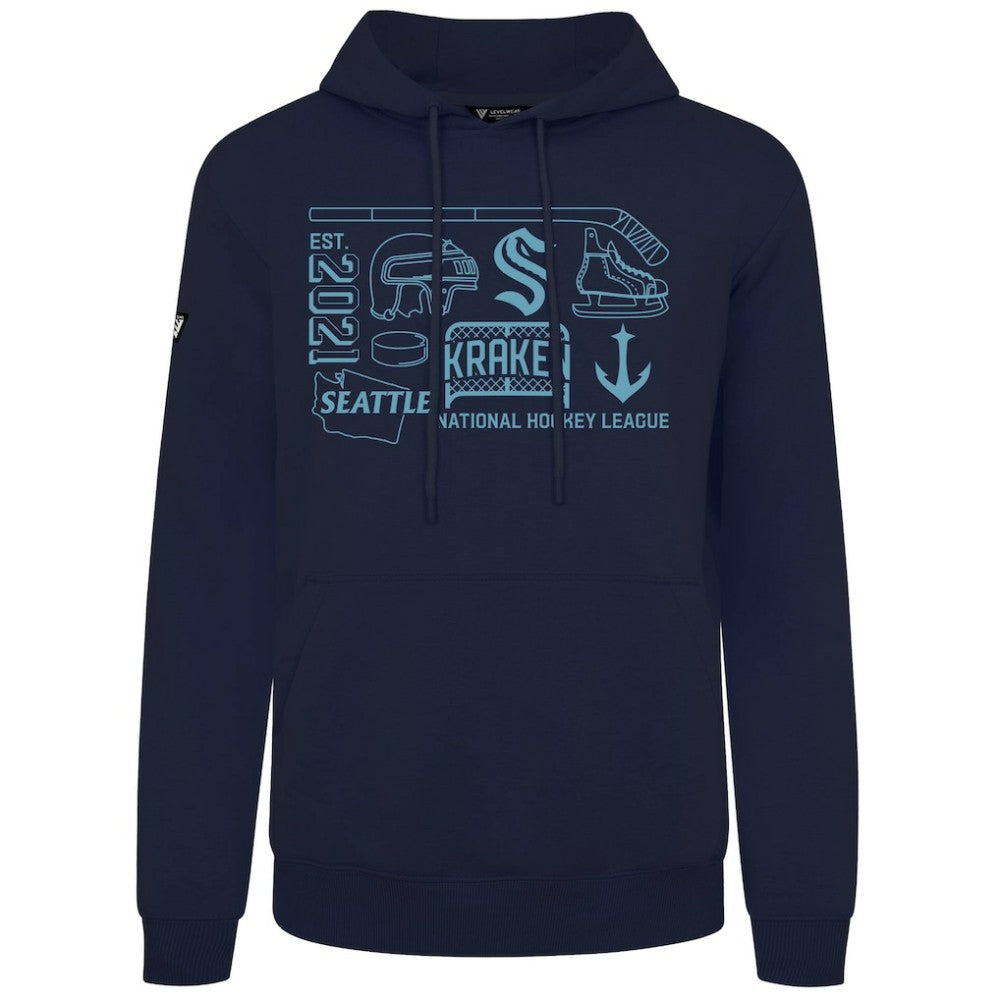 NHL Seattle Kraken Levelwear Podium Campaign Pullover Hoodie - Deep Sea Blue