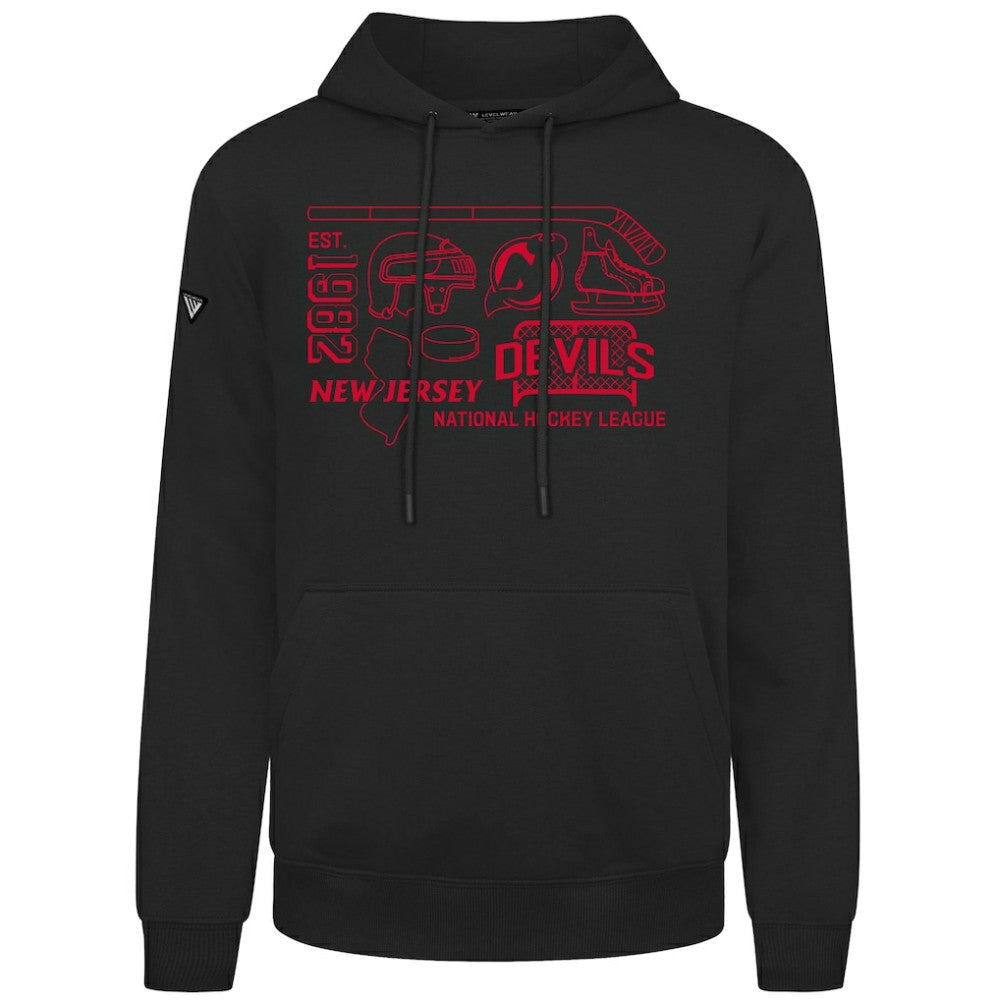 NHL New Jersey Devils Levelwear Podium Campaign Pullover Hoodie - Black