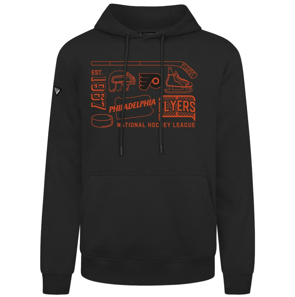 NHL Philadelphia Flyers Levelwear Podium Campaign Pullover Hoodie - Black