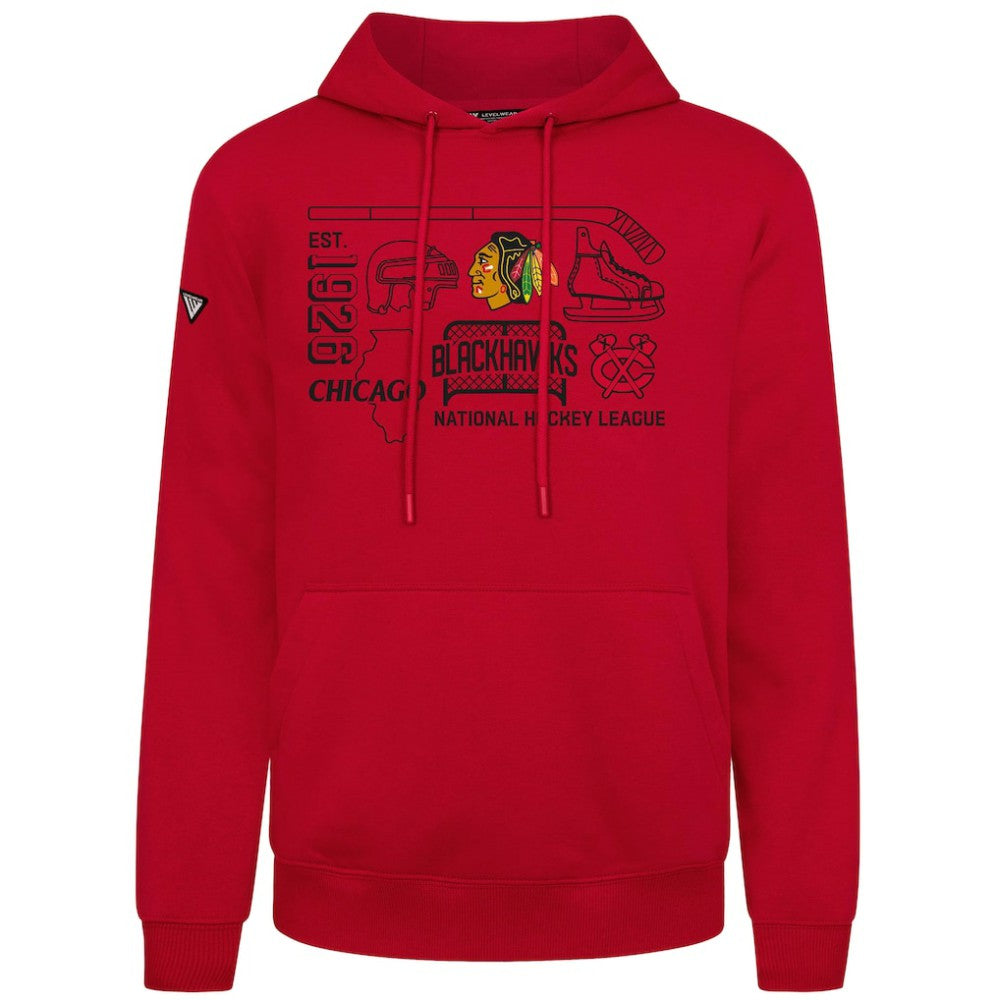 NHL Chicago Blackhawks Levelwear Podium Campaign Pullover Hoodie - Red