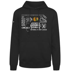 NHL Chicago Blackhawks Levelwear Podium Campaign Pullover Hoodie - Black