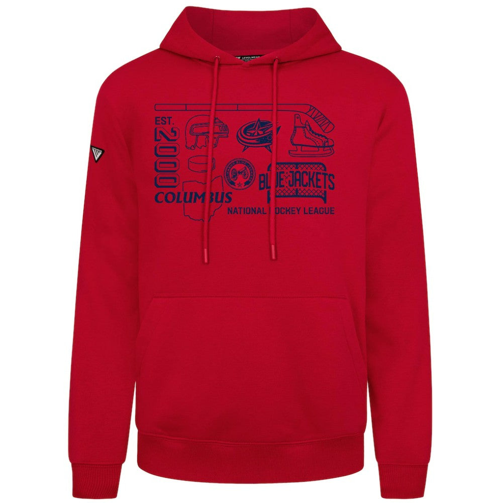 NHL Columbus Blue Jackets Levelwear Podium Campaign Pullover Hoodie - Red