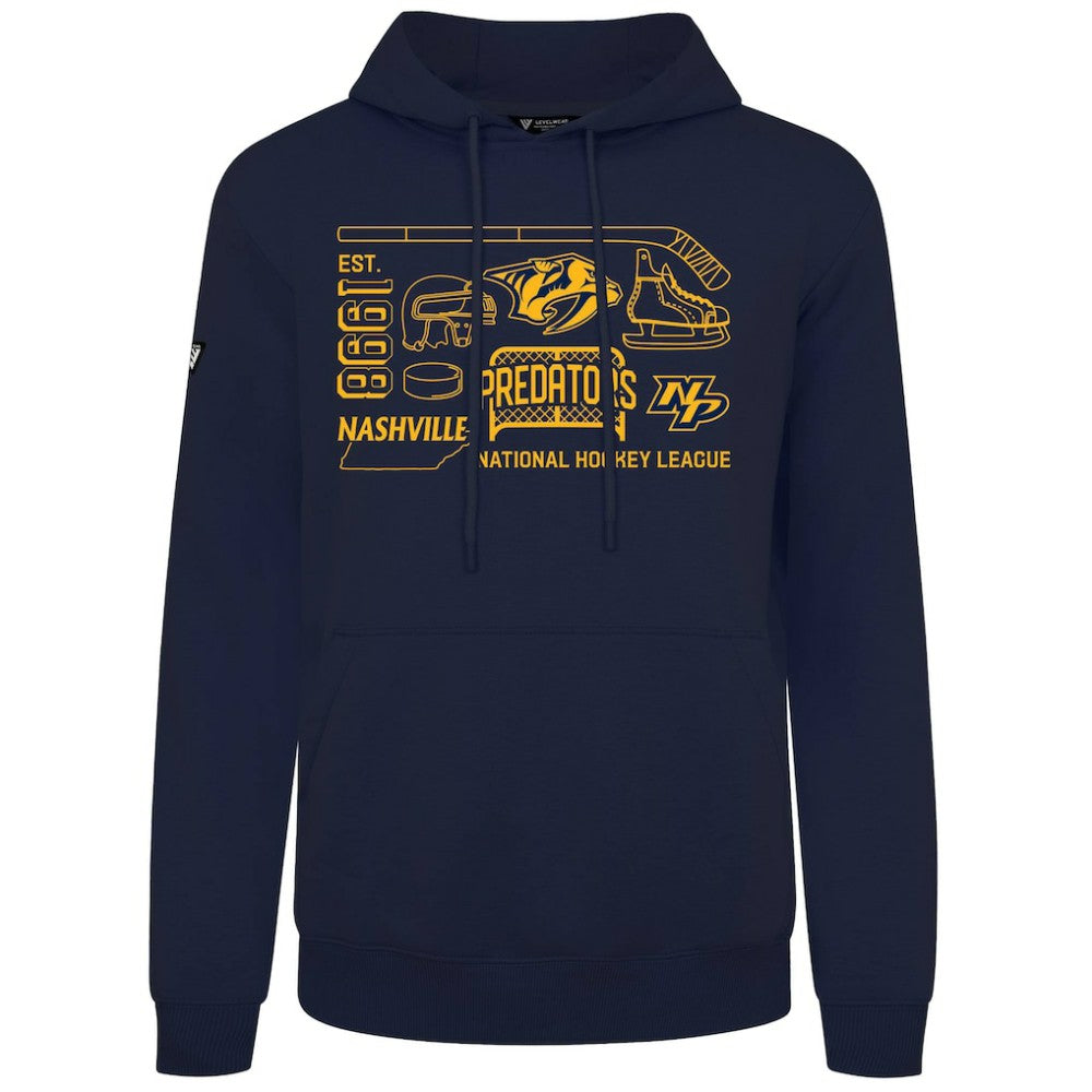 NHL Nashville Predators Levelwear Podium Campaign Pullover Hoodie - Navy