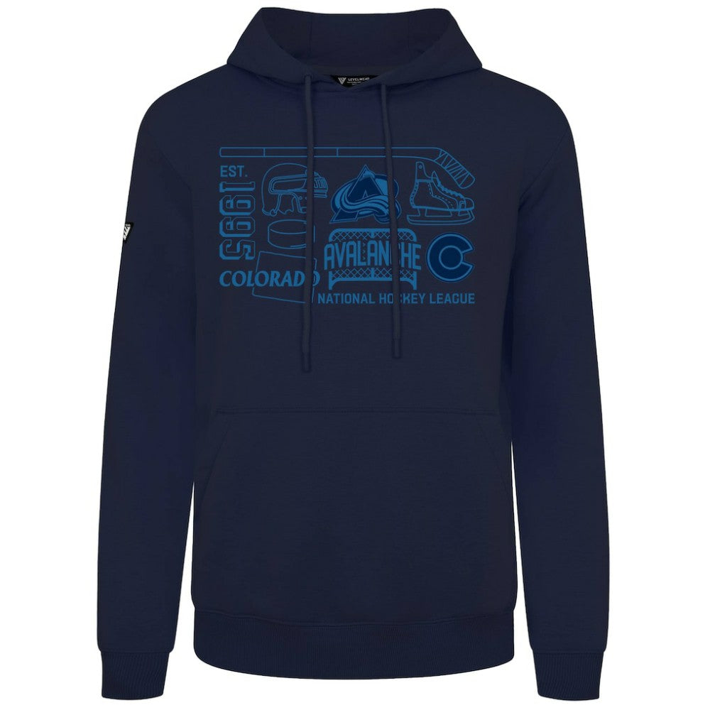NHL Colorado Avalanche Levelwear Podium Campaign Pullover Hoodie - Navy