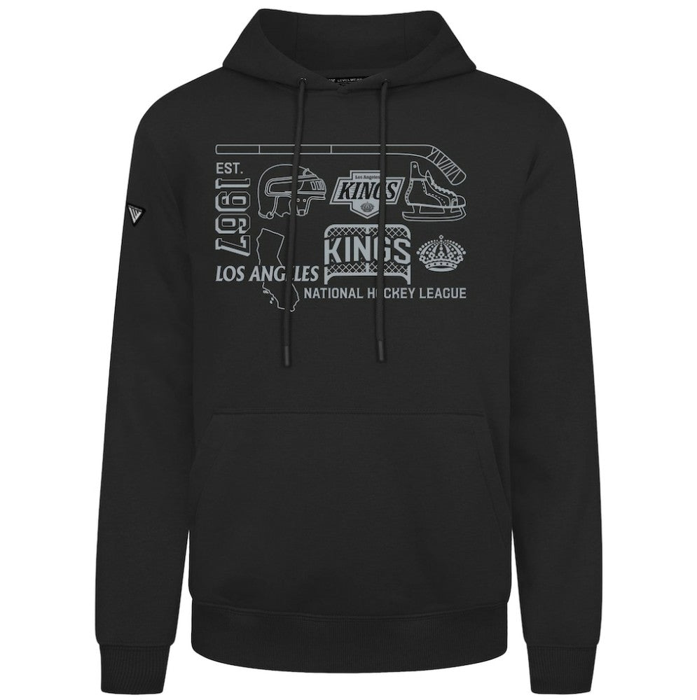 NHL Los Angeles Kings Levelwear Podium Campaign Pullover Hoodie - Black