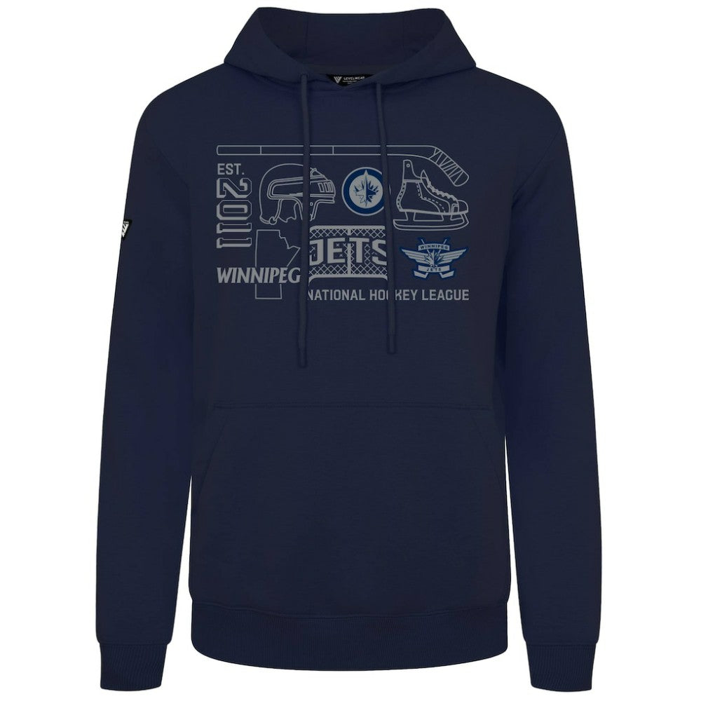 NHL Winnipeg Jets Levelwear Podium Campaign Pullover Hoodie - Navy
