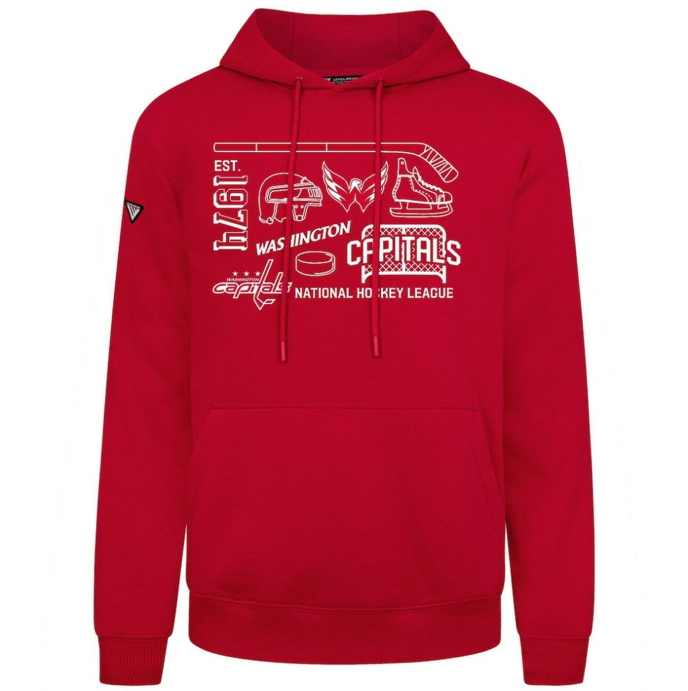 NHL Washington Capitals Levelwear Podium Campaign Pullover Hoodie - Red
