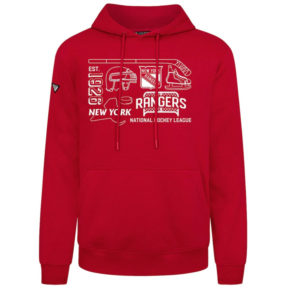 NHL New York Rangers Levelwear Podium Campaign Pullover Hoodie - Red