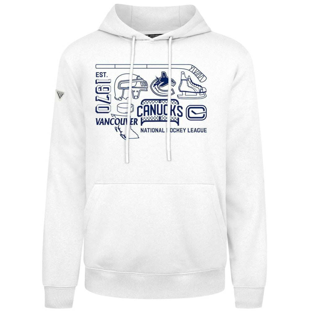 NHL Vancouver Canucks Levelwear Podium Campaign Pullover Hoodie - White