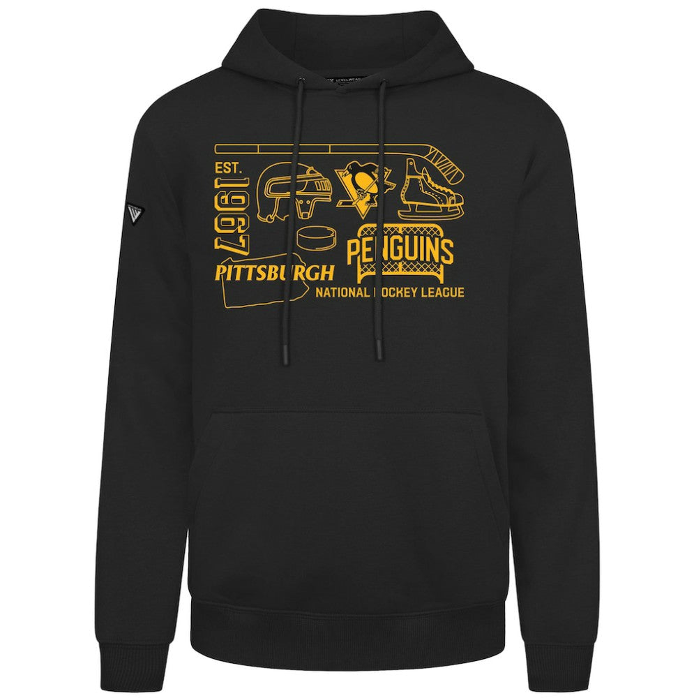 NHL Pittsburgh Penguins Levelwear Podium Campaign Pullover Hoodie - Black