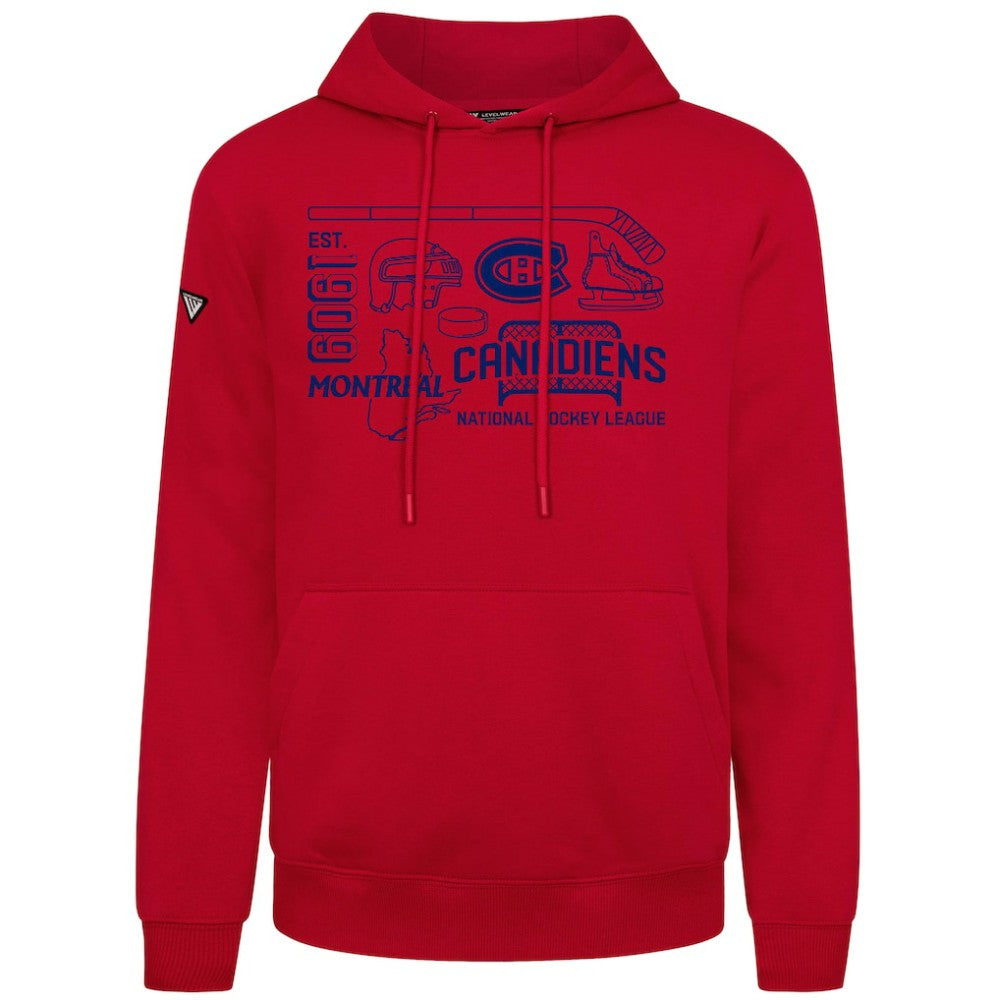 NHL Montreal Canadiens Levelwear Podium Campaign Pullover Hoodie - Red