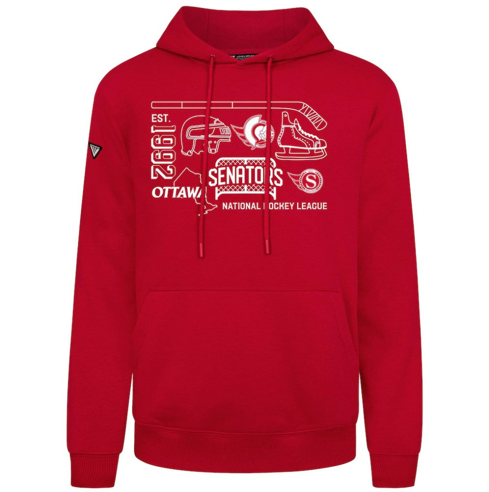 NHL Ottawa Senators Levelwear Podium Campaign Pullover Hoodie - Red