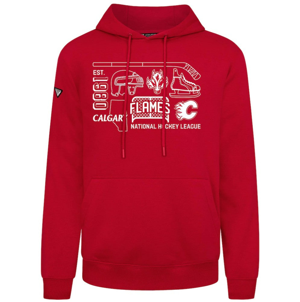 NHL Calgary Flames Levelwear Podium Campaign Pullover Hoodie - Red