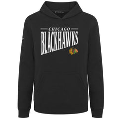 NHL Chicago Blackhawks Levelwear Youth Jr Podium Tally Pullover Hoodie - Black
