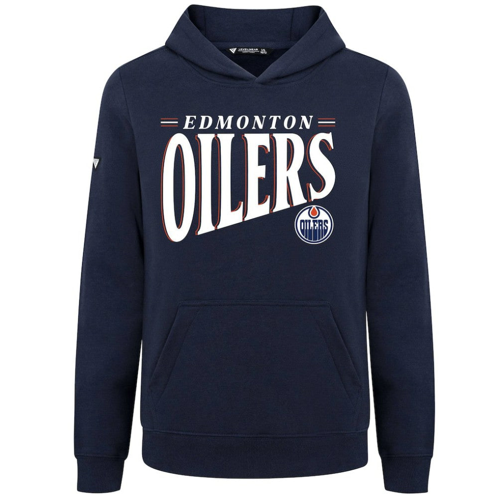 NHL Edmonton Oilers Levelwear Youth Jr Podium Tally Pullover Hoodie - Navy