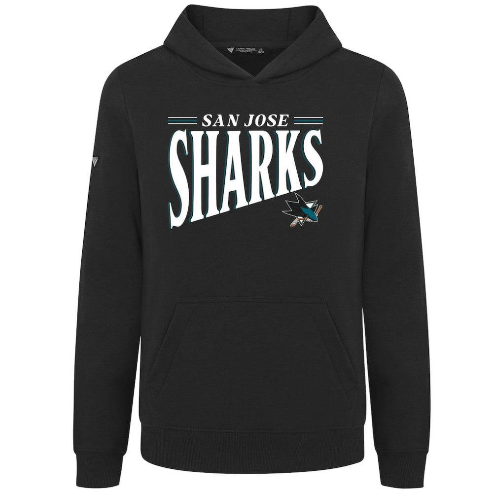 NHL San Jose Sharks Levelwear Youth Jr Podium Tally Pullover Hoodie - Black