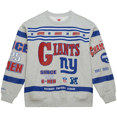 New York Giants All Over Print Vintage Fleece Crewneck Sweatshirt Heather Gray