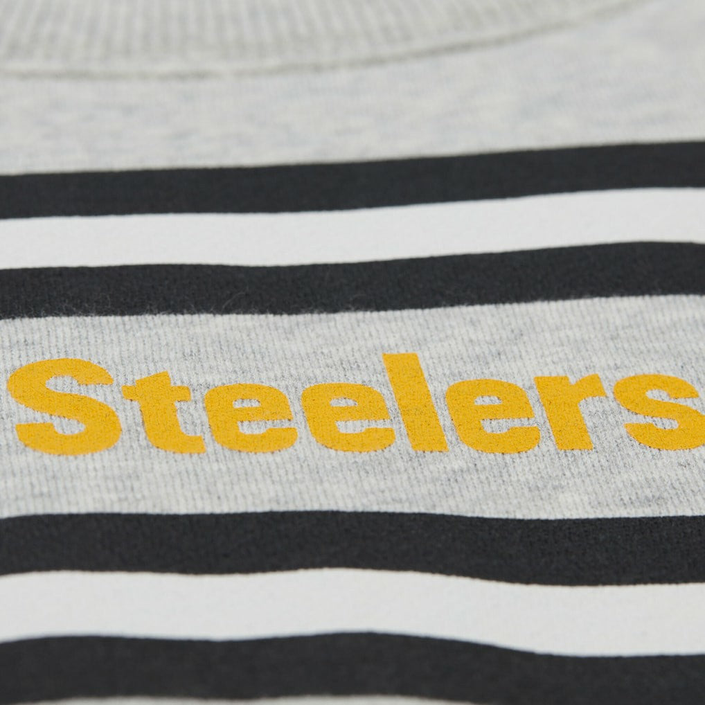 Pittsburgh Steelers All Over Print Vintage Fleece Crewneck Sweatshirt Heather Gray