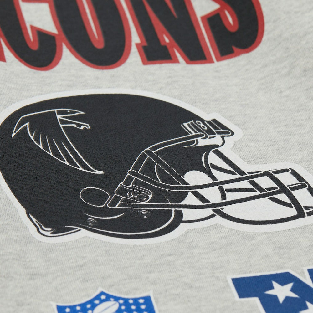 Atlanta Falcons All Over Print Vintage Fleece Crewneck Sweatshirt Heather Gray