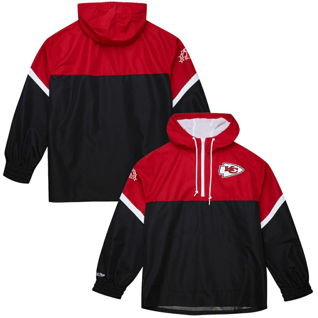 Kansas City Chiefs Tie Breaker Vintage Logo Lightweight Anorak Half-Zip Windbreaker Red/Black