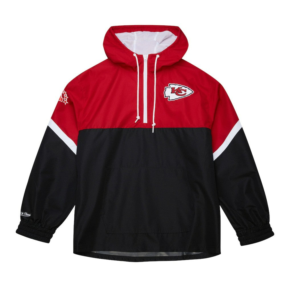 Kansas City Chiefs Tie Breaker Vintage Logo Lightweight Anorak Half-Zip Windbreaker Red/Black