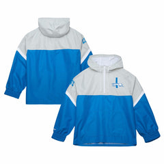 Detroit Lions Tie Breaker Vintage Logo Lightweight Anorak Half-Zip Windbreaker Silver/Blue